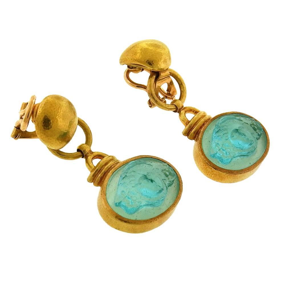 Women's Elizabeth Locke Intaglio Clip-On Earrings