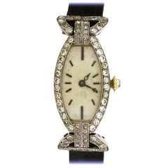 Cartier Ladies Platinum Diamond Art Deco Wristwatch, circa 1915