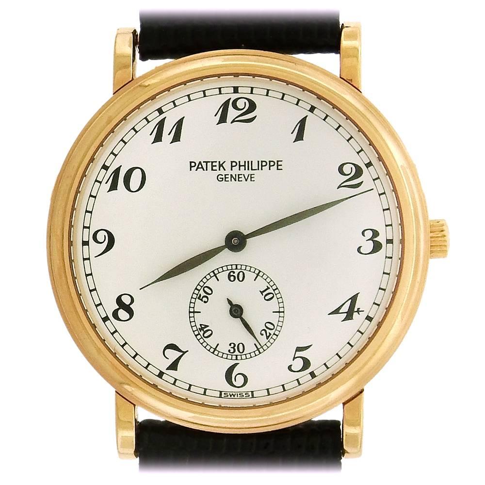 Patek Philippe Rose Gold Officer's Calatrava manual dress Wristwatch