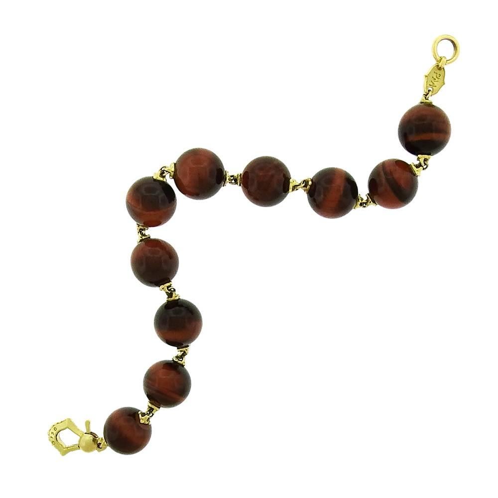 Paul Morelli, Red Tiger's Eye Bead Prayer Bracelet In Excellent Condition In New York, NY