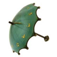 Rare Enamel Guilloche Umbrella Clock