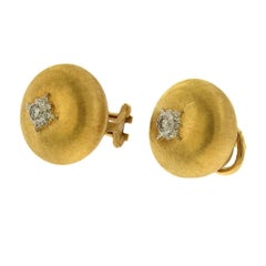 Buccellati Diamond Dome Button Earclips