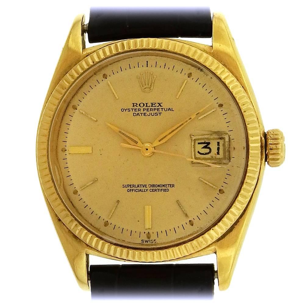 Rolex yellow Gold Datejust Vintage automatic wristwatch Ref 1601