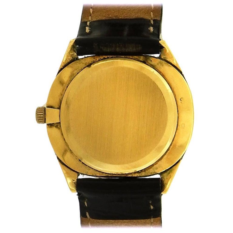 Patek Philippe yellow gold Ellipse Blue Gold Dial Manual Wristwatch ...