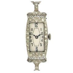 Vintage Belle Époque Ladies Platinum Diamond Wristwatch, circa 1915