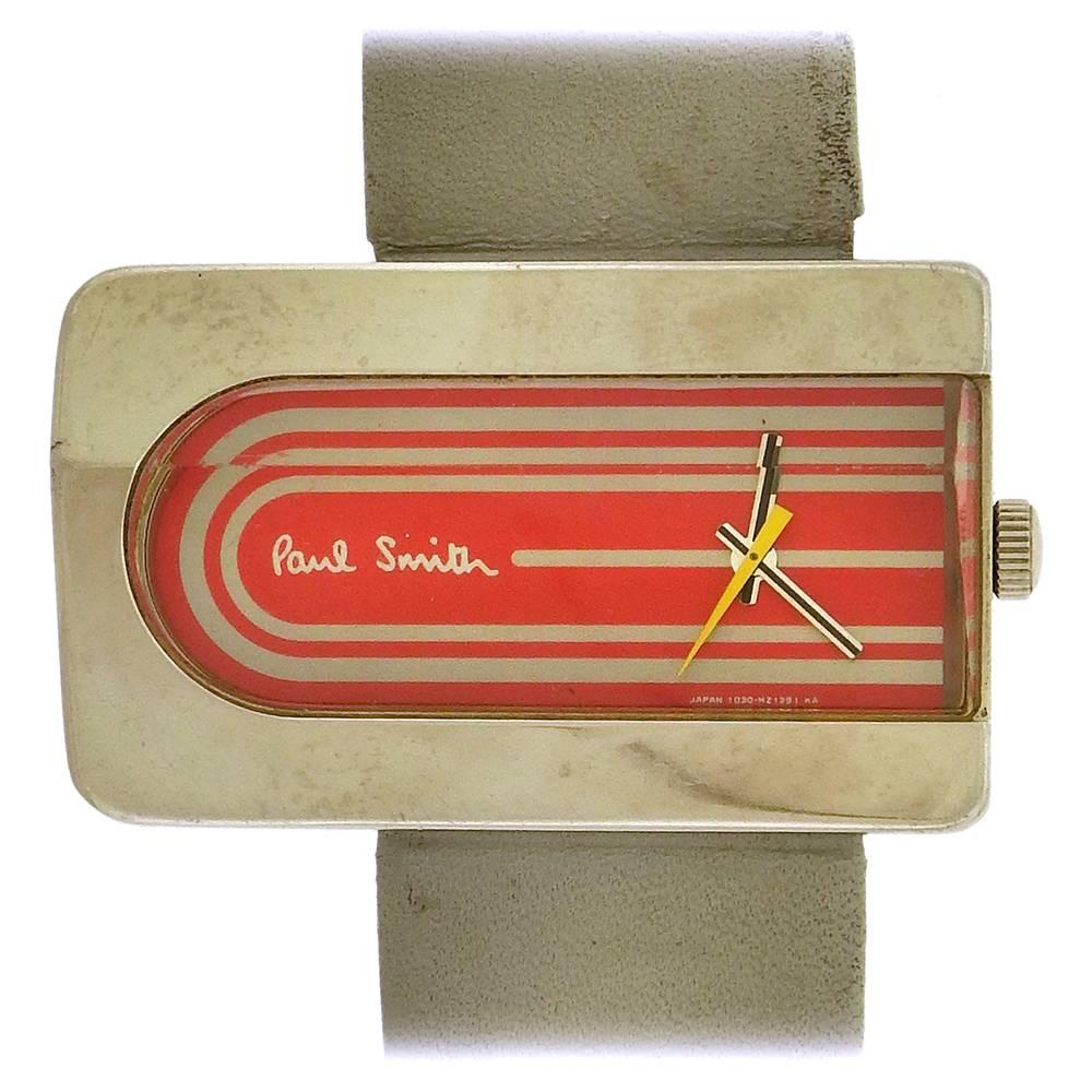 Paul Smith stainless steel asymmetrical Vintage Quartz Wristwatch, circa 1980 