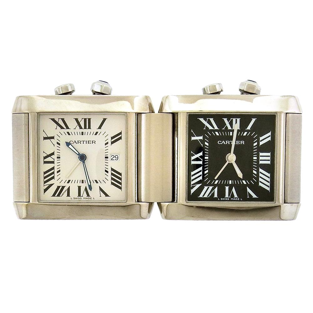 Cartier Tank Francaise GMT Night/Day Travel Clock