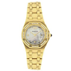 Audemars Piguet Yellow Gold Diamond Royal Oak Offshore Quartz Wristwatch