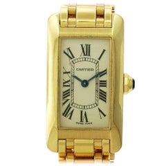 Cartier Ladies Yellow Gold Tank Americaine Ref 2482 Quartz Wristwatch