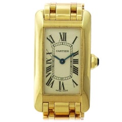 Cartier Ladies Yellow Gold Tank Americaine Ref 2482 Quartz Wristwatch 10