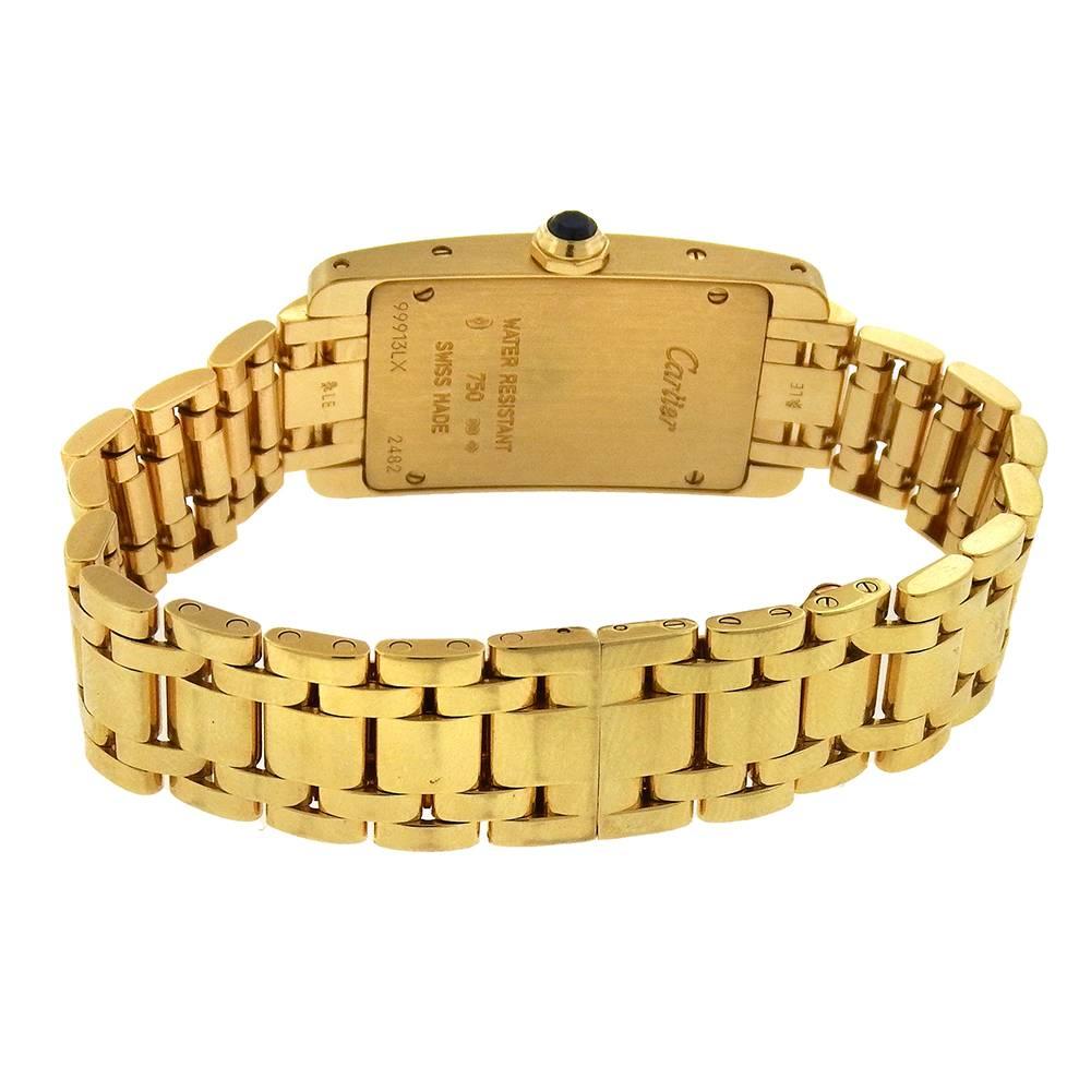Women's Cartier Ladies Yellow Gold Tank Americaine Ref 2482 Quartz Wristwatch