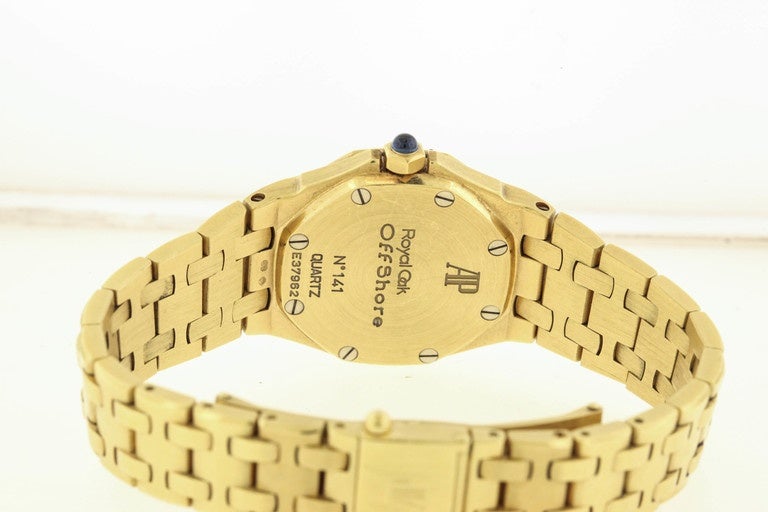 Audemars Piguet Yellow Gold Diamond Royal Oak Offshore Quartz Wristwatch In Excellent Condition In New York, NY