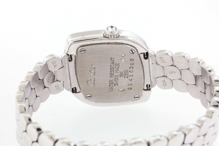 Cartier Lady's White Gold Diamond Quartz Cocktail Wristwatch Ref 2359 In Excellent Condition In New York, NY