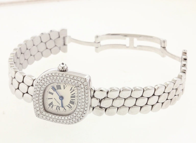 Cartier Lady's White Gold Diamond Quartz Cocktail Wristwatch Ref 2359 1