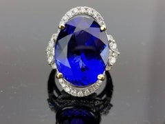 Oval Tanzanite and Diamond Cocktail Ring