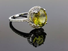Classic Peridot and Diamond Cocktail Ring