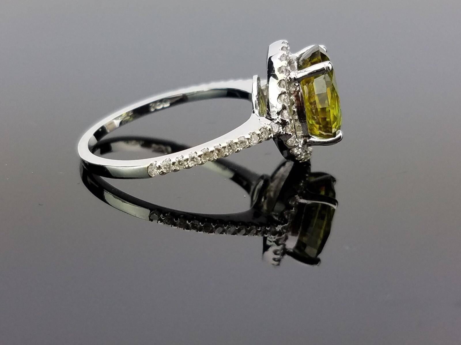 Modern Classic Peridot and Diamond Cocktail Ring