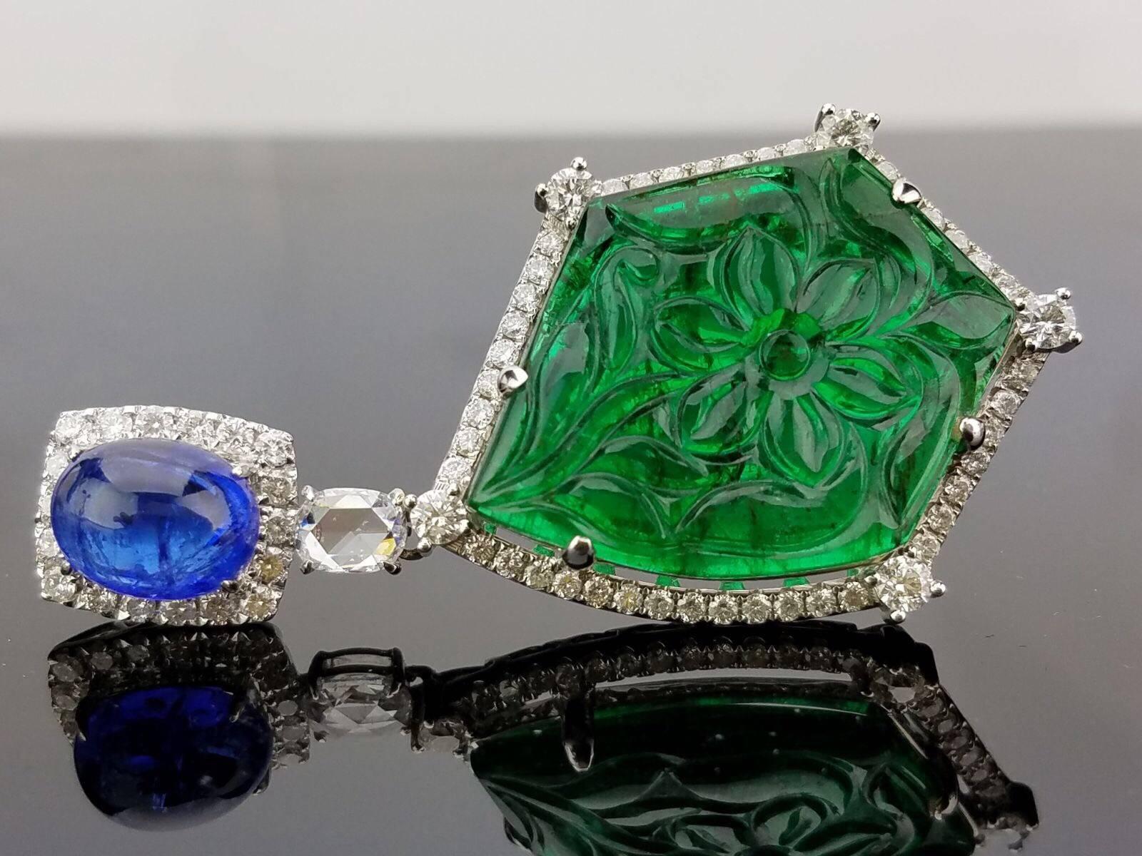 emerald hanging earrings