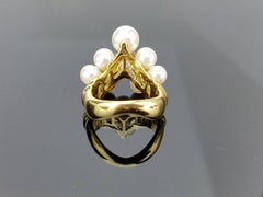 Pearl and Diamond Gold Cocktail Ring