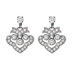 Pair of Eulalie Art Deco Style Diamond Earrings