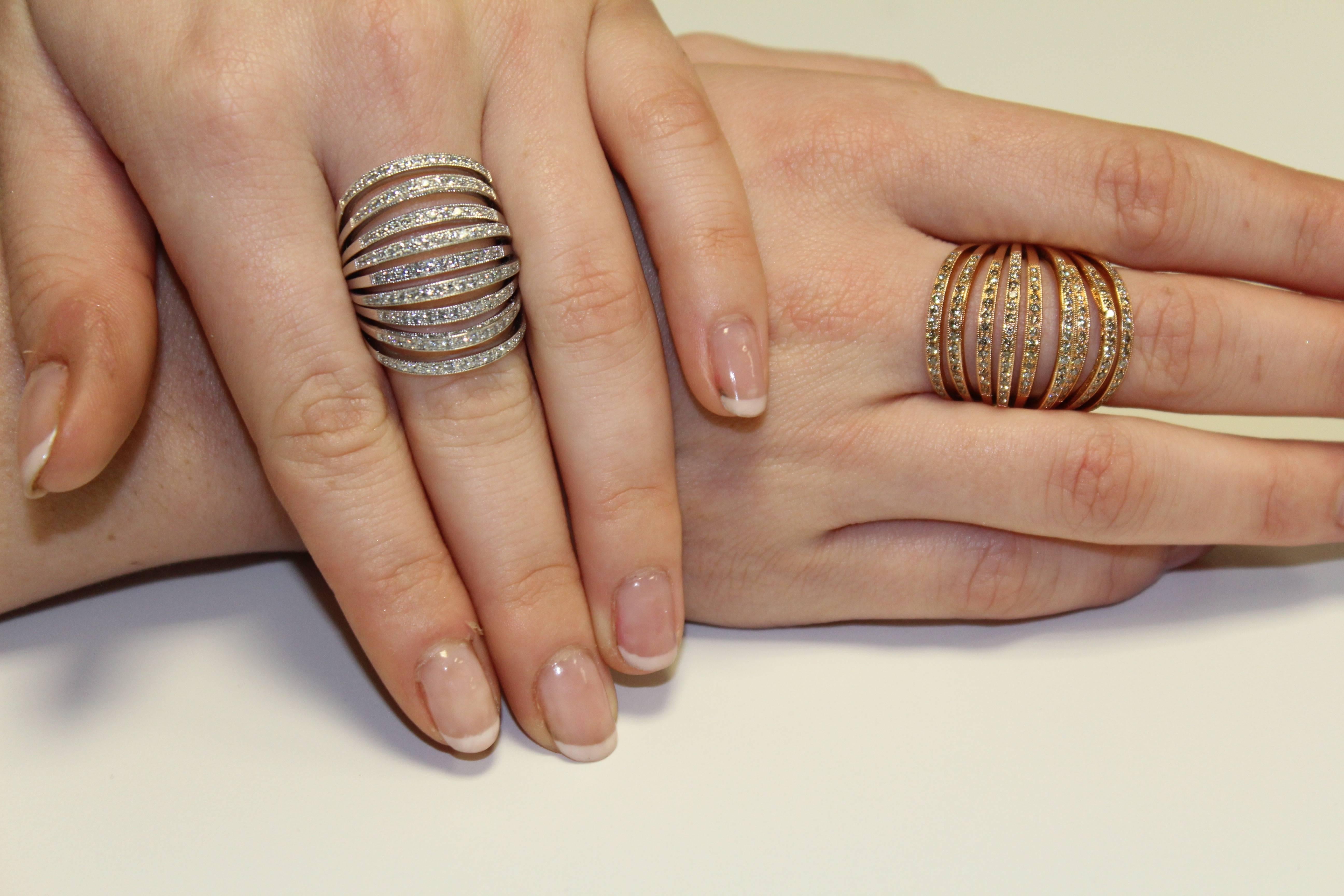 Contemporary Charline Pavé Diamond Ring Designed by Valerie Danenberg For Sale