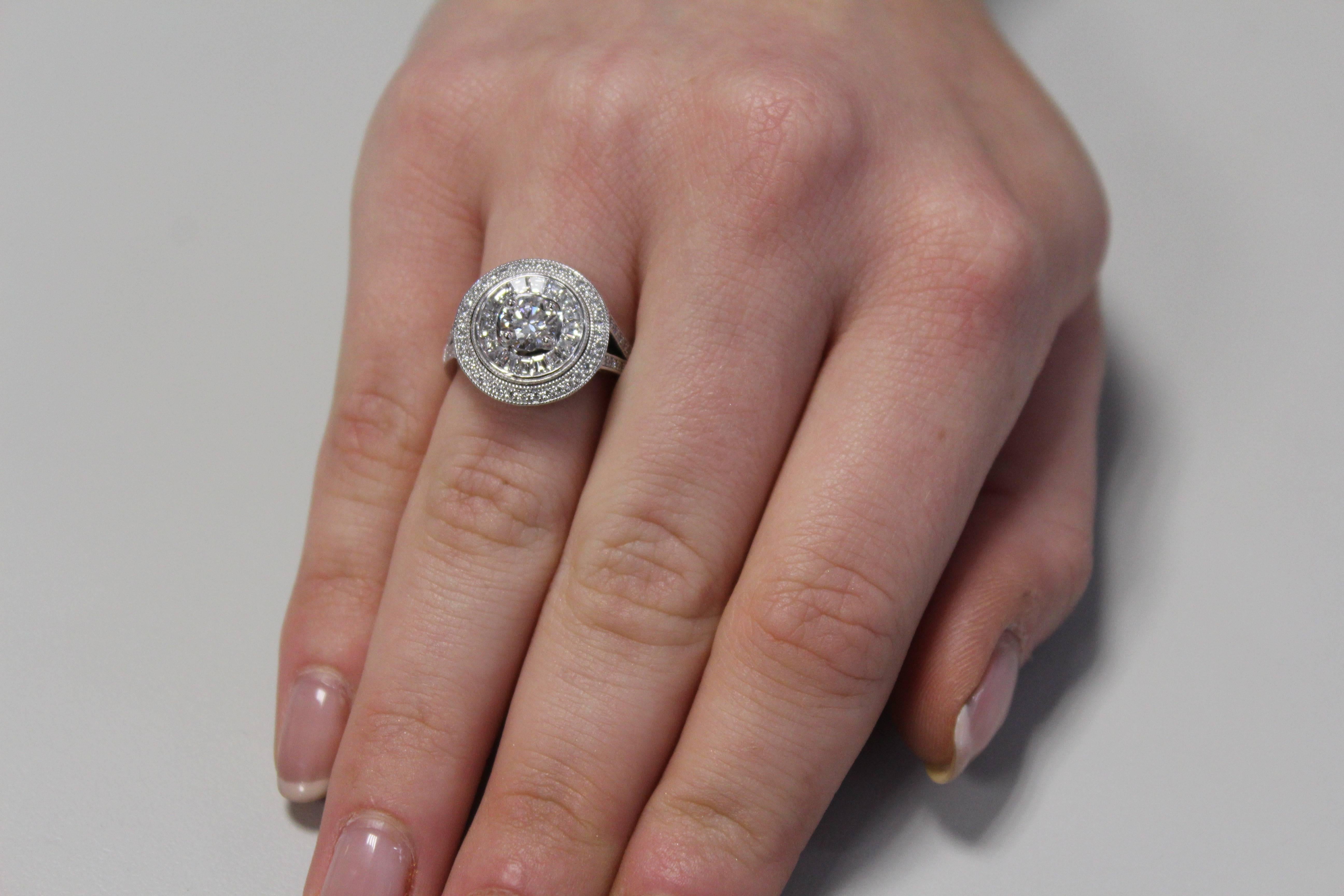 'Victorine' Ring Diamond Set with Calibre Cut Diamonds For Sale 3
