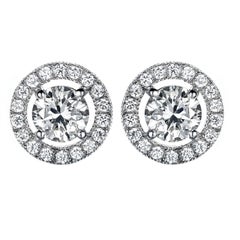 Faustine Circle White Gold Diamond Earrings