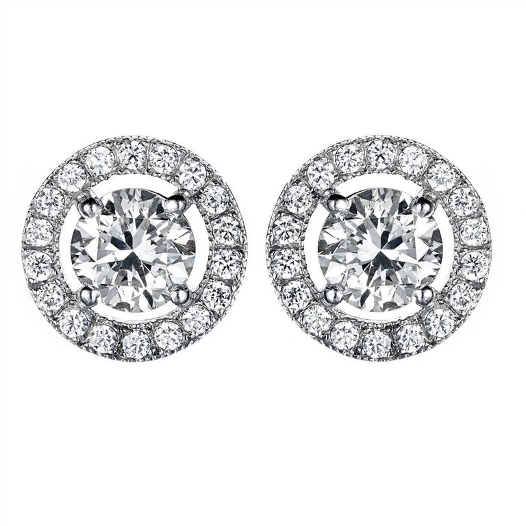 Faustine Circle White Gold Diamond Earrings For Sale at 1stDibs