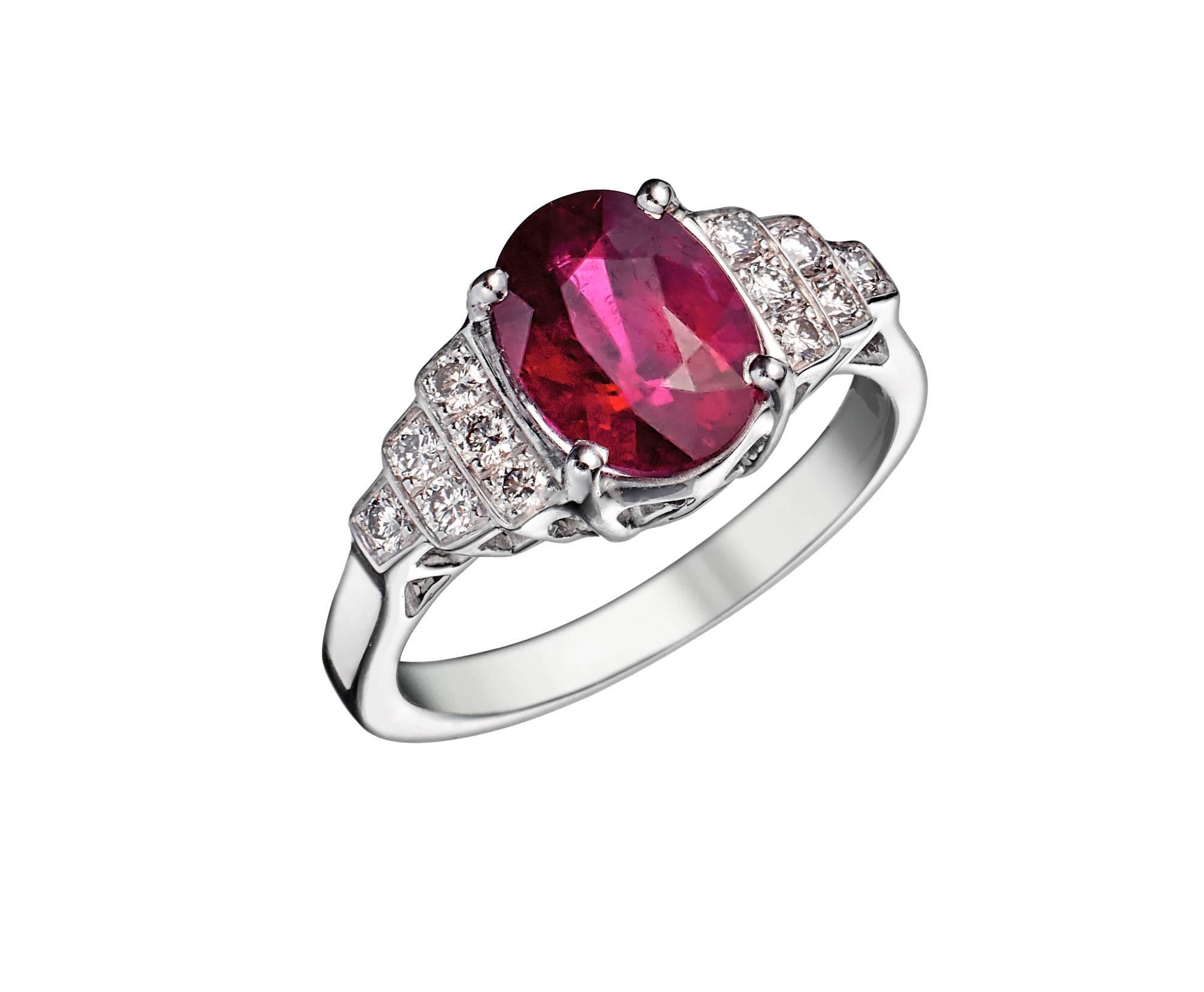 Andeole Ruby and Diamond Ring In New Condition For Sale In Paris, FR