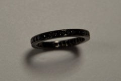 Mick Ring is Set with Black Diamonds in 18 K White Gold with Black Rhodium