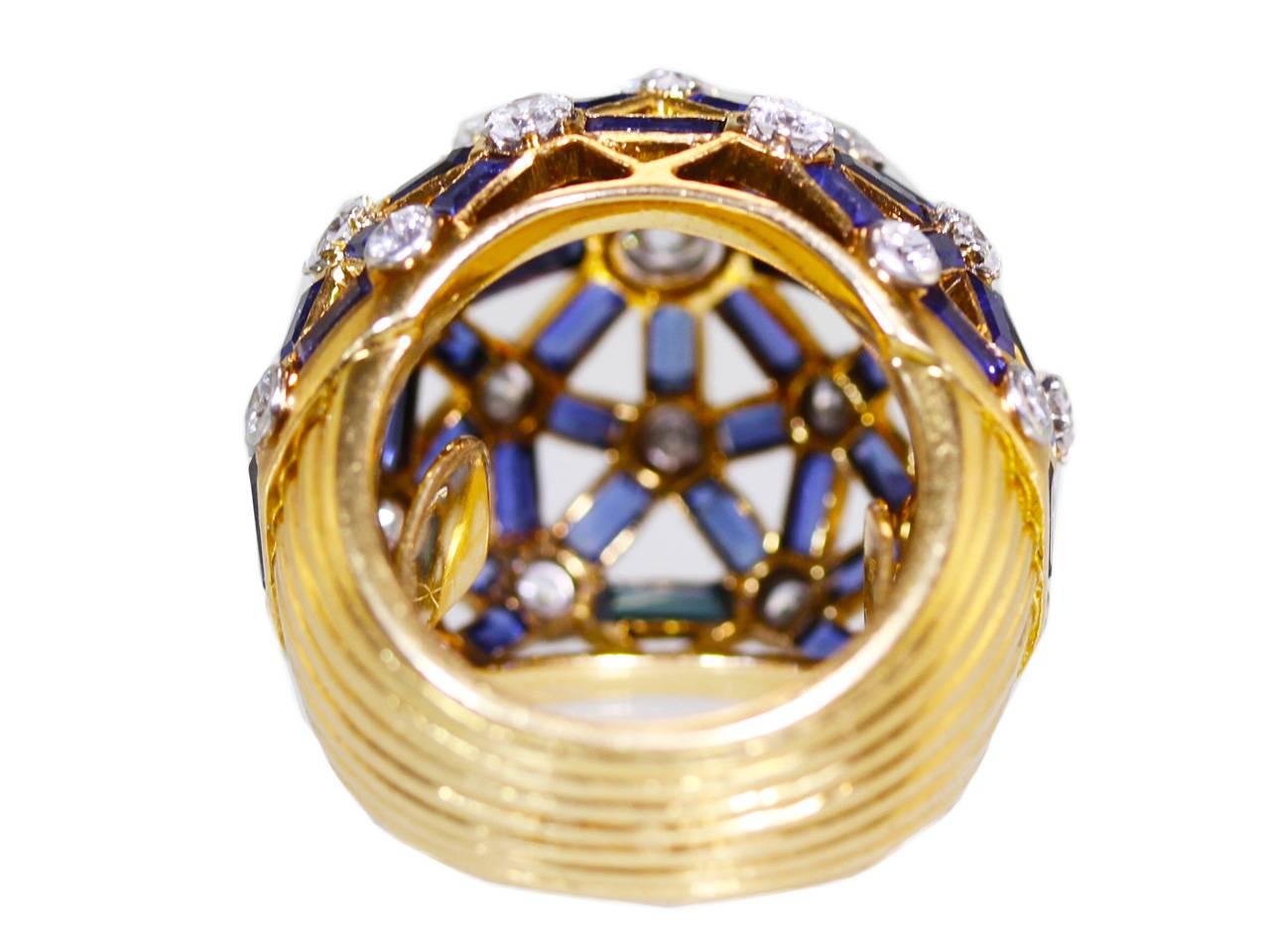 1960s Mellerio Paris Sapphire and Diamond Ring 1