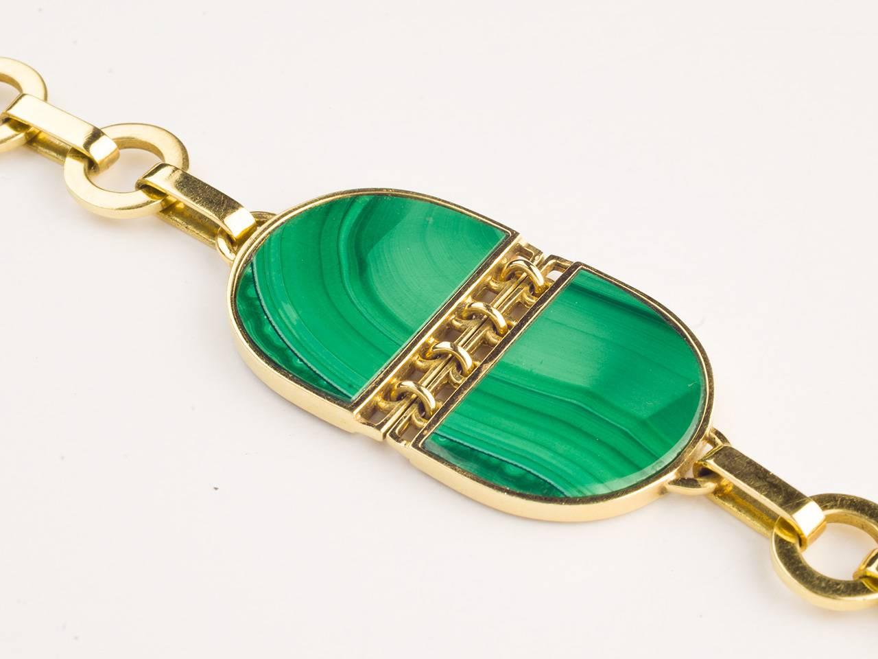 Women's or Men's Malachite Gold Chain Necklace