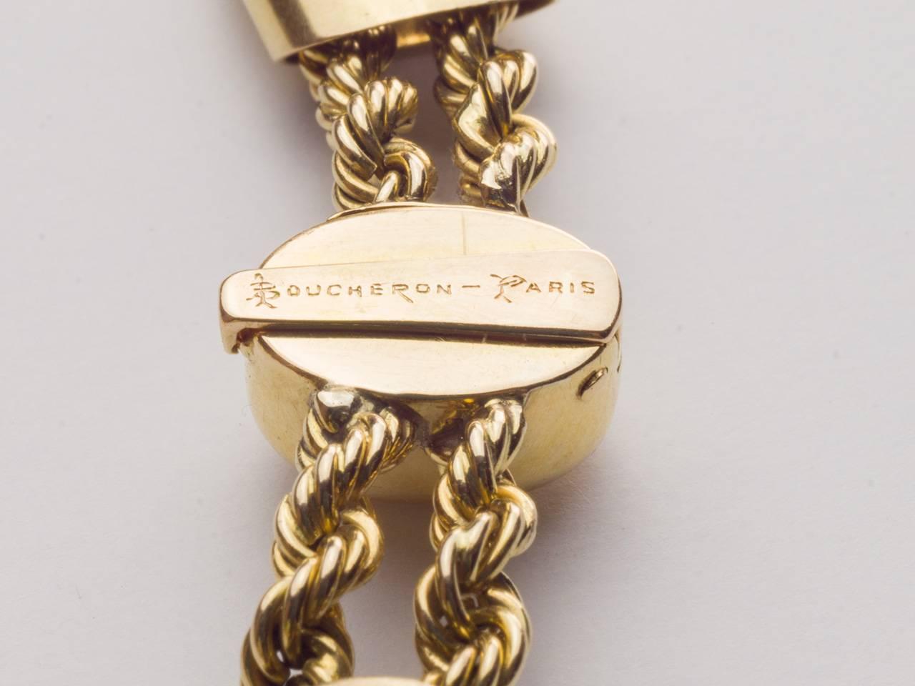 Women's Boucheron Paris Retro Diamond Gold Necklace