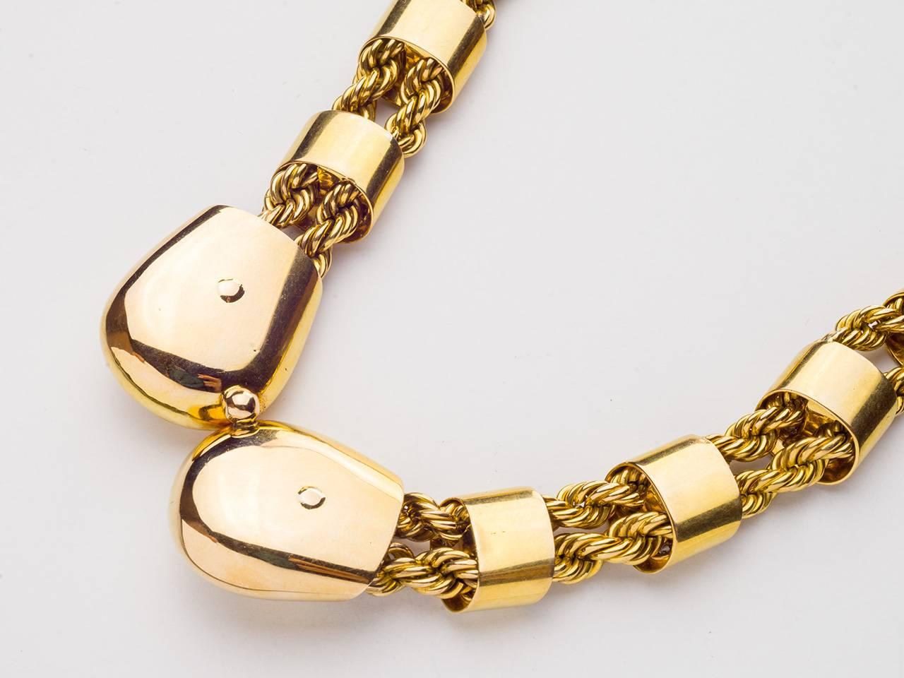 Boucheron Paris Retro Diamond Gold Necklace In Excellent Condition In San Antonio, TX