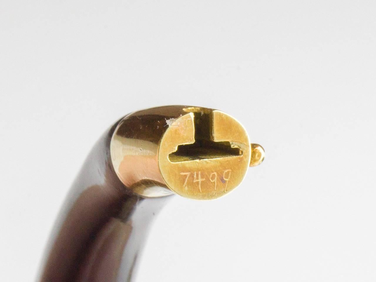 1970s Gay Freres Paris Ruby Gold Horn Bangle Bracelet 1