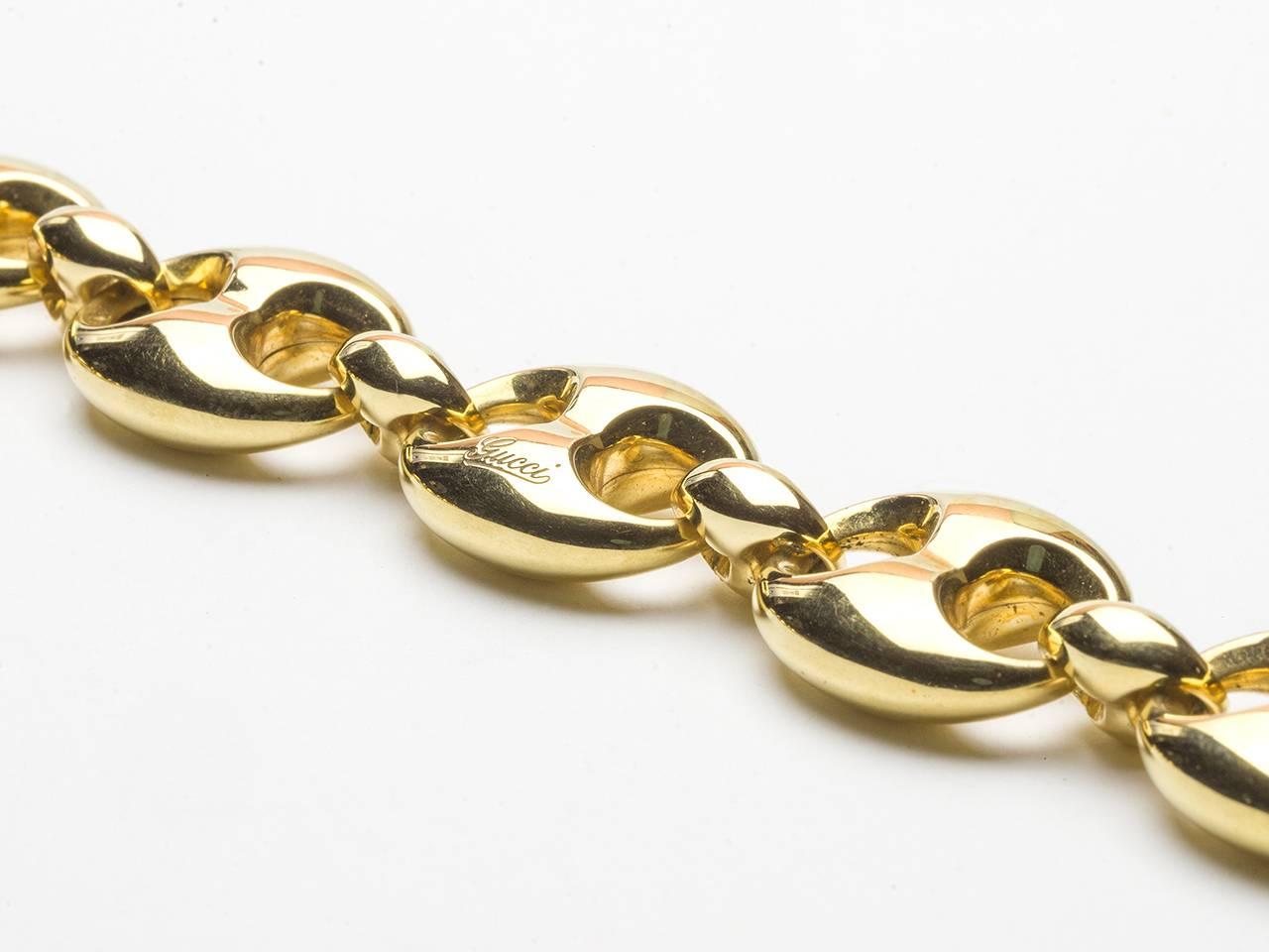 Gucci Gold Link Necklace In Excellent Condition In San Antonio, TX