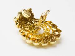 Gold Door Knocker Earclips by Wander France