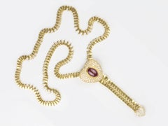 Ruby and Diamond Zipper Necklace by Fred Paris