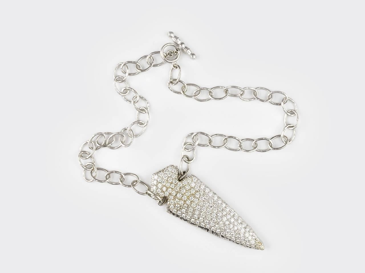 Women's or Men's Large Diamond Arrowhead Necklace by Loree Rodkin