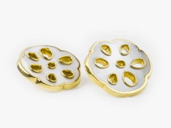 Angela Cummings Mother-of-Pearl Lotus Root Gold Earclips