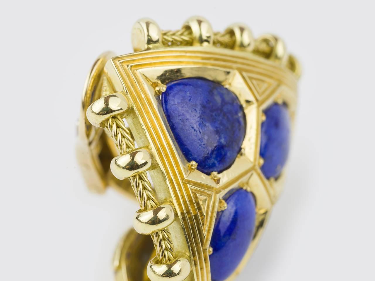 Women's Elizabeth Gage Lapis Lazuli Gold Earclips