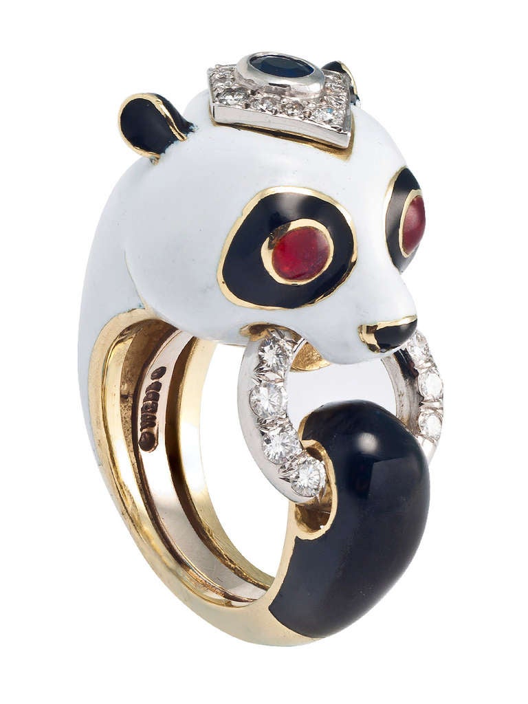 panda ring with diamonds