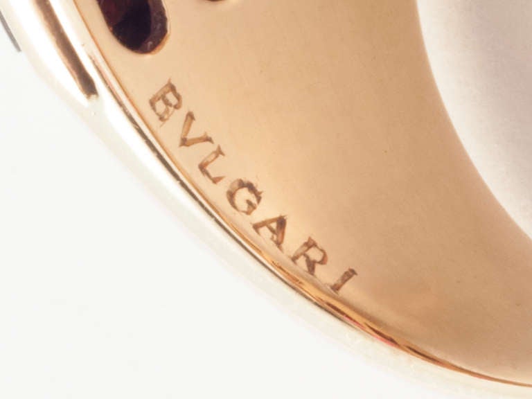 Women's Bulgari Ruby Diamond Gold Dome Ring