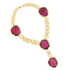 22 Kt. Gold and Tourmaline "Slice"  Necklace