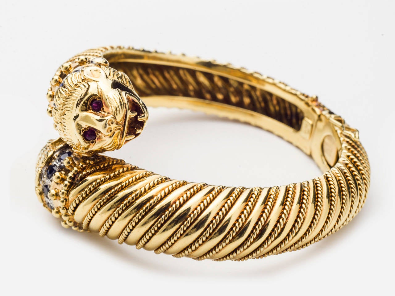 Women's Zolotas Ruby Sapphire Gold Chimera Cuff Bracelet