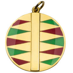 Cartier Aldo Cipullo Enamel Gold Pendant 1