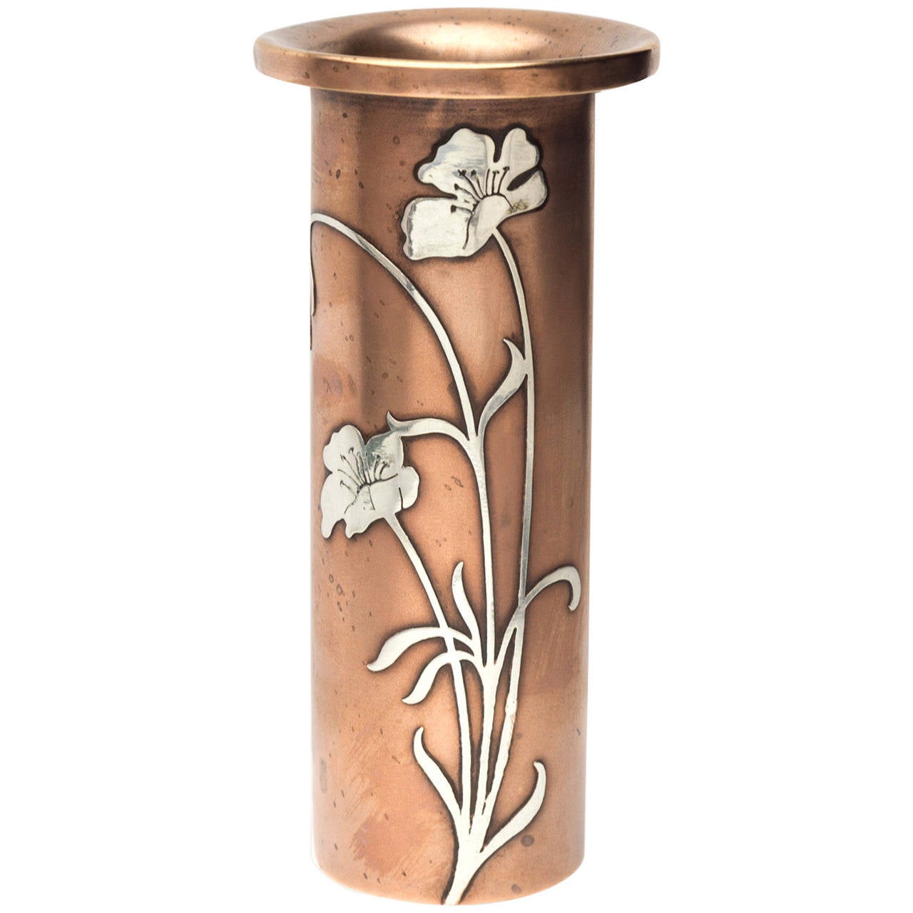 Art Nouveau Mixed Metal Vase by Heintz at 1stDibs