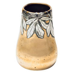 Antique Art Nouveau Sterling Silver and Bronze Mixed Metal Vase