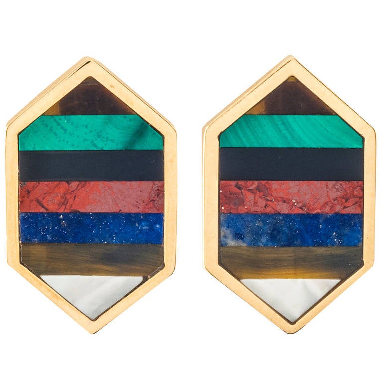 Bulgari Hardstone Earclips