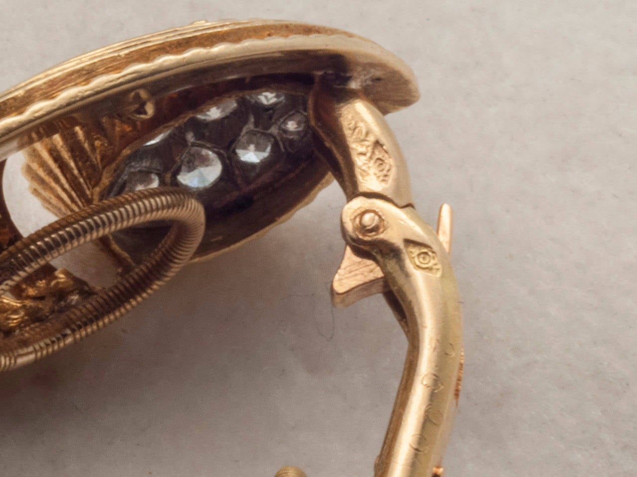 Cartier Paris Diamond Gold Earrings In Good Condition In San Antonio, TX